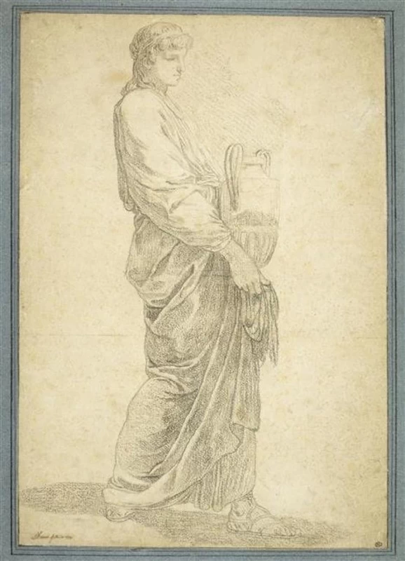 Donna in piedi, volta a destra, con in mano un vaso - Louvre, Parigi